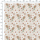 Tissu - Lapins et écureuils à vélo