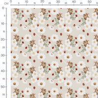 Tissu - Lapins et écureuils à vélo