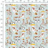 Tissu - Animaux polaires et chiffres