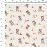 Tissu - Oursons et jouets sur beige