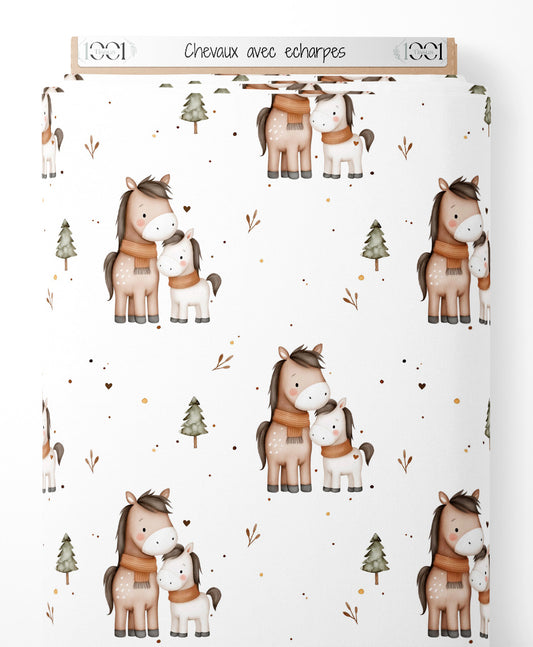Tissu - Chevaux avec écharpes