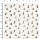 Tissu - Taupes et petites plantes