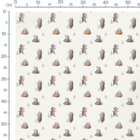 Tissu - Taupes et petites plantes
