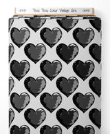 Tissu - Tissu Coeur Vintage Gris