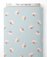 Tissu - Têtes d'ours beige doux