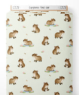 Tissu - Capybaras sur fond clair