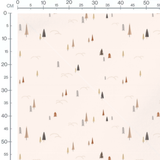 Tissu - Petits arbres sur fond beige