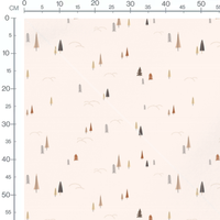 Tissu - Petits arbres sur fond beige