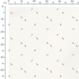 Tissu - Libellules colorées sur fond blanc