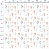 Tissu - Ballons doux et nuages beiges