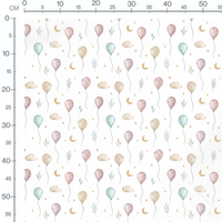 Tissu - Ballons doux et nuages beiges
