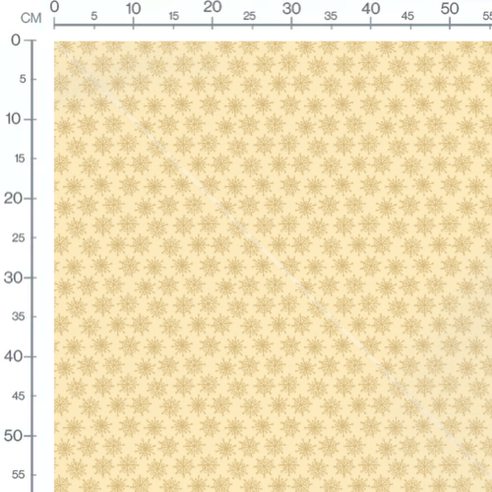 Tissu - Flocons dorés sur beige