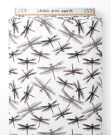 Tissu - Libellules grises aquarelle