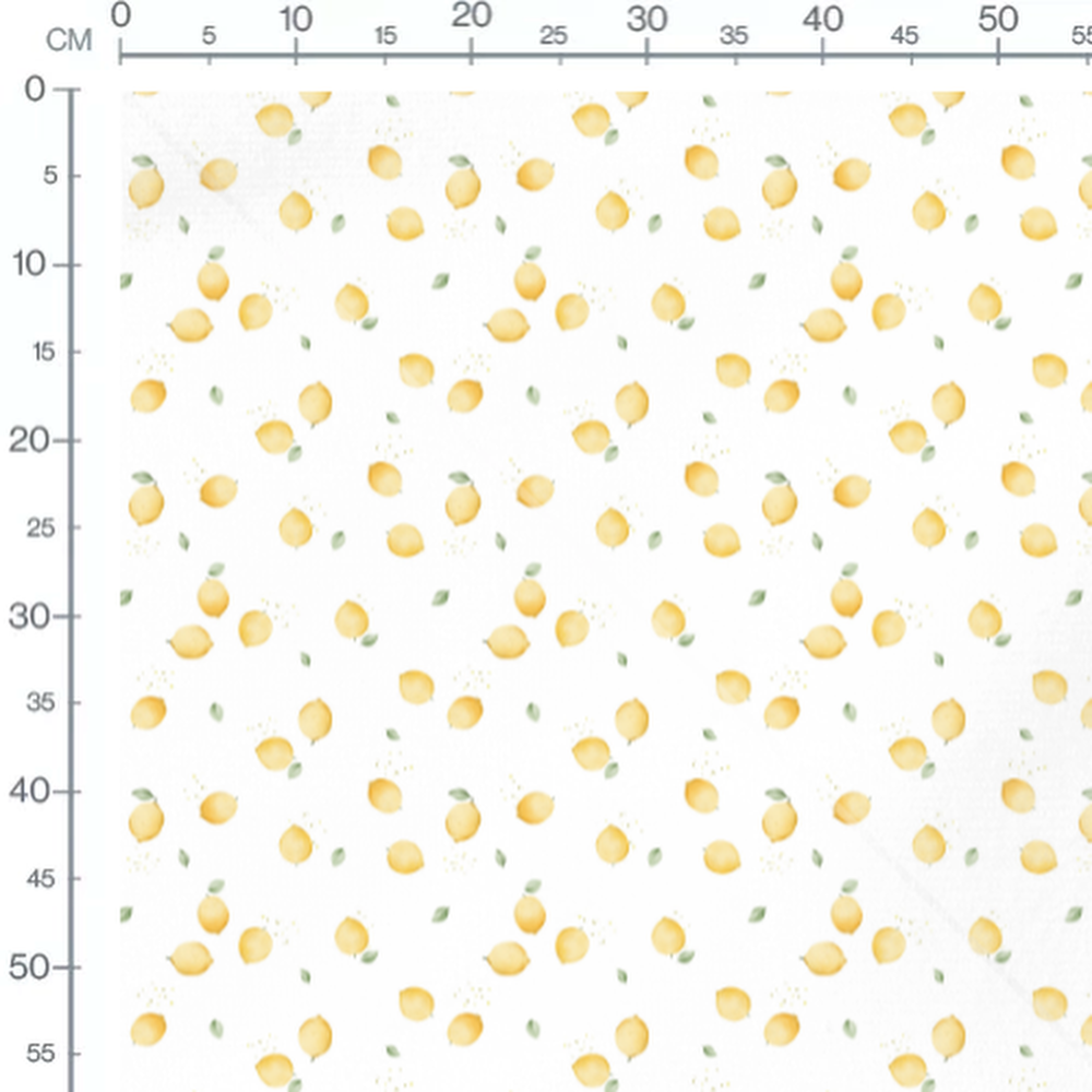 Tissu - Citrons vifs et points jaunes