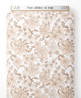 Tissu - Fleurs détaillées en beige