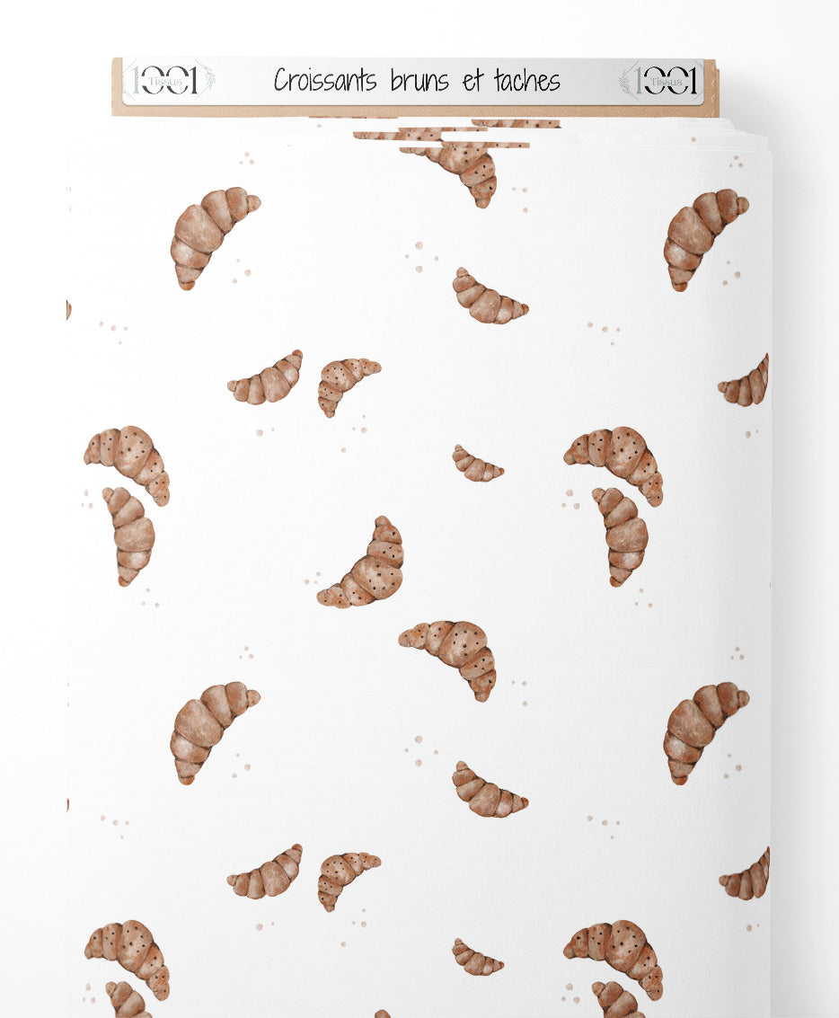 Tissu - Croissants bruns et taches