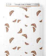 Tissu - Croissants bruns et taches