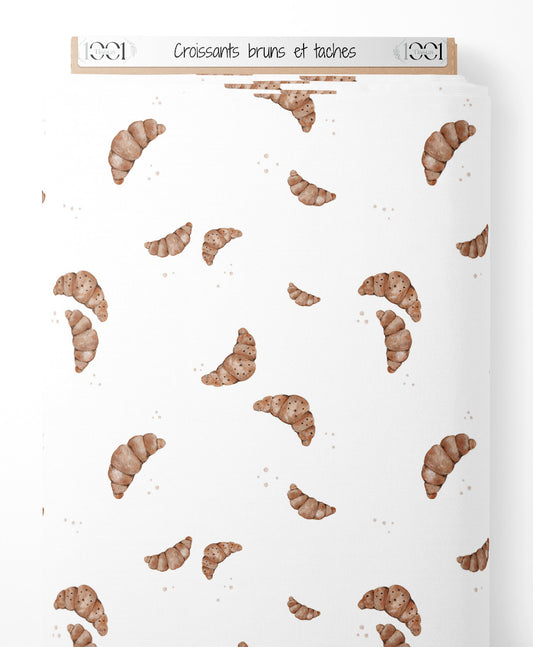 Tissu - Croissants bruns et taches