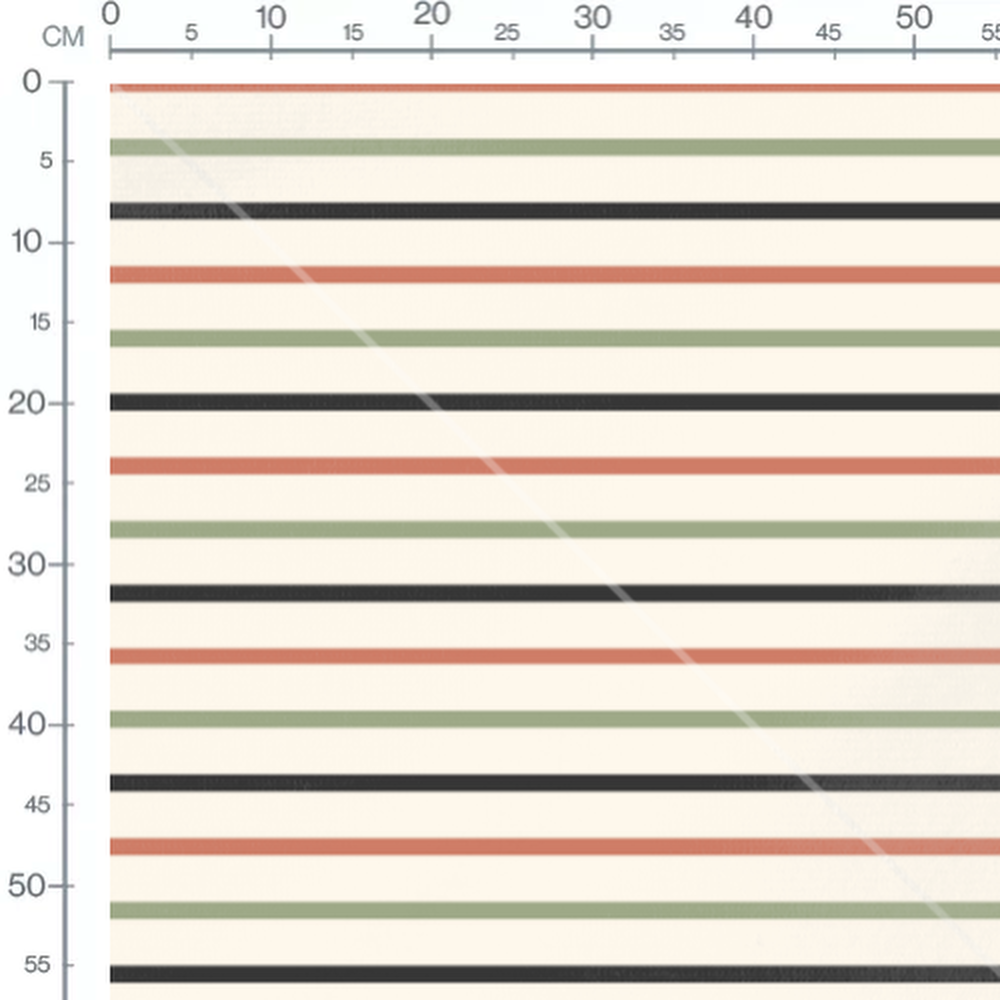 Tissu - Rayures noires et rouges vives