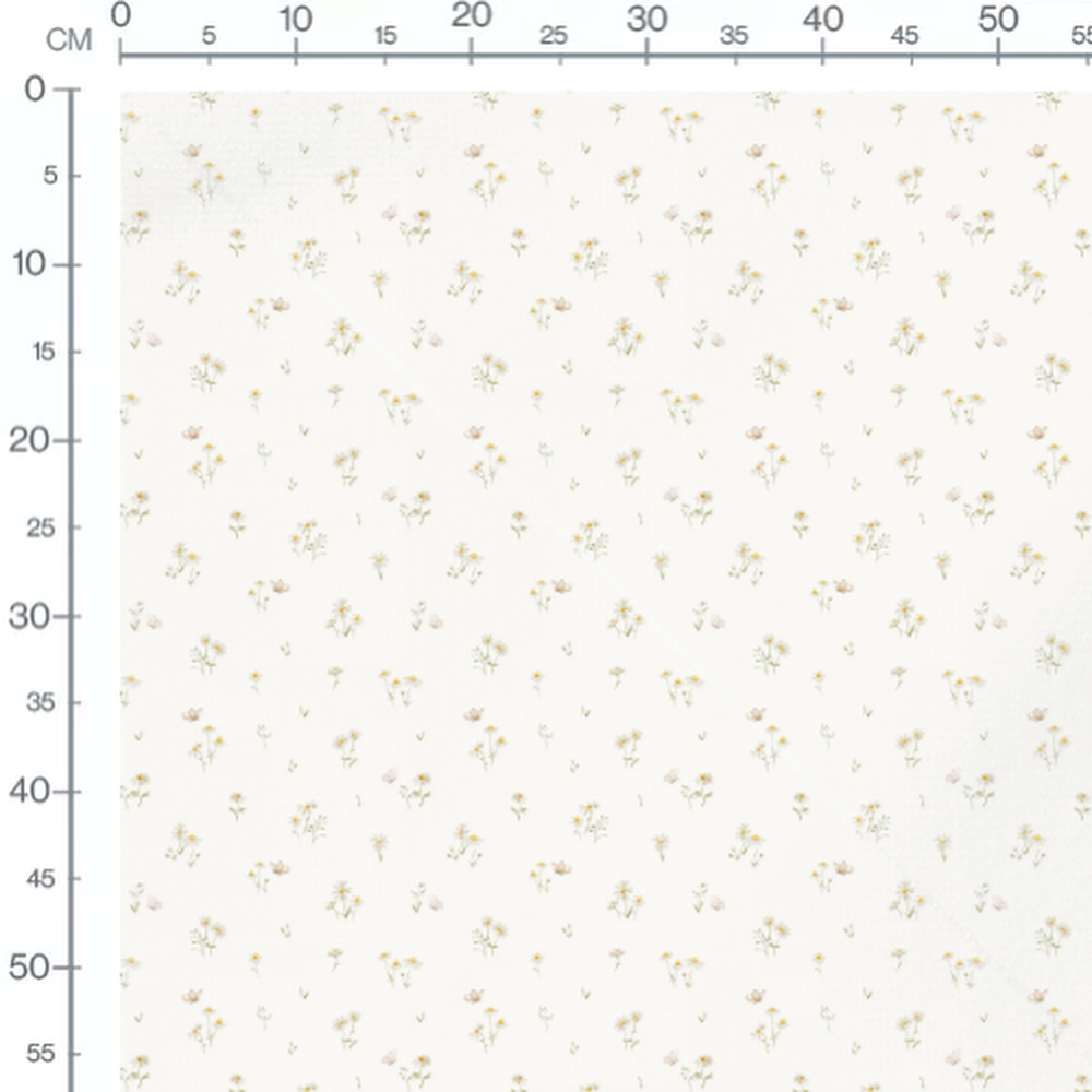 Tissu - Fleurs et papillons doux