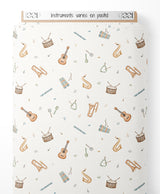 Tissu - Instruments variés en pastel