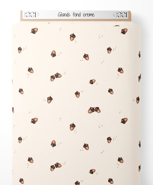 Tissu - Glands sur fond crème
