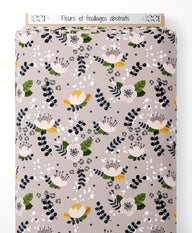 Tissu - Fleurs et feuillages abstraits