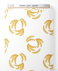 Tissu - Bananes jaunes aquarelle