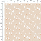 Tissu - Oies blanches sur beige clair