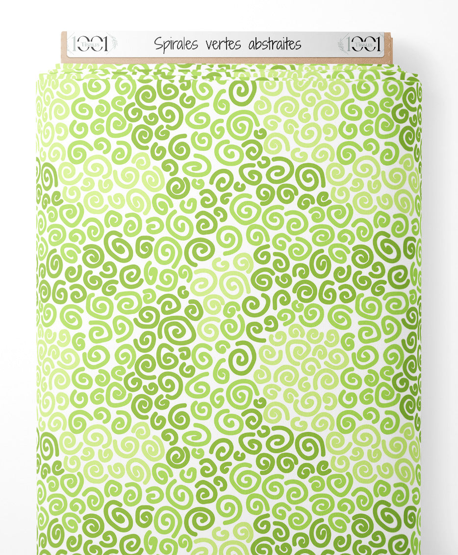 Tissu - Spirales vertes abstraites