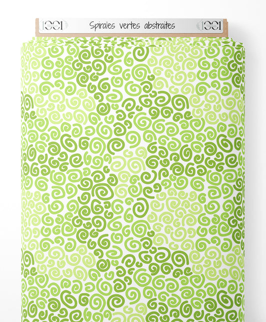 Tissu - Spirales vertes abstraites