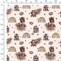 Tissu - Animaux et arc-en-ciel léopard