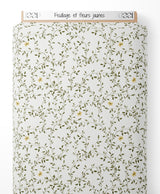 Tissu - Feuillage et fleurs jaunes