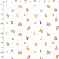 Tissu - Chats et citrouilles à pois