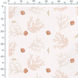 Tissu - Coraux et coquillages pastel