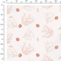 Tissu - Coraux et coquillages pastel