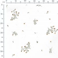 Tissu - Fleurs beige et feuilles vertes 3