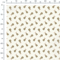 Tissu - Poires à carreaux verts sur blanc