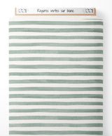 Tissu - Rayures vertes sur blanc