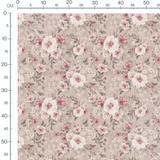 Tissu - Fleurs roses sur beige doux 3
