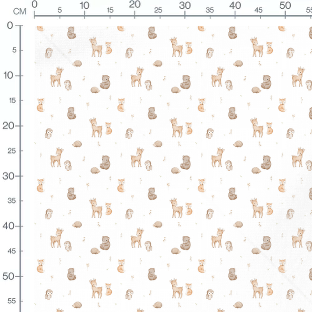 Tissu - Animaux forestiers doux