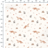 Tissu - Renards et lapins mignons