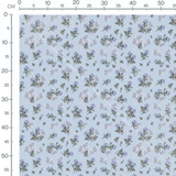 Tissu - Roses bleues sur fond bleu