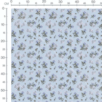 Tissu - Roses bleues sur fond bleu