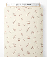 Tissu - Épées et casques marron