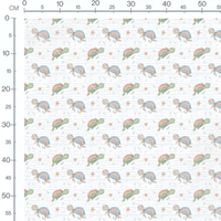 Tissu - Tortues arc-en-ciel aquarelle