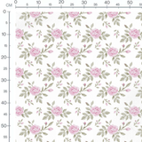 Tissu - Roses et bourgeons en fleurs
