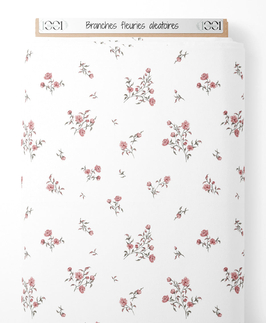 Tissu - Branches fleuries aléatoires