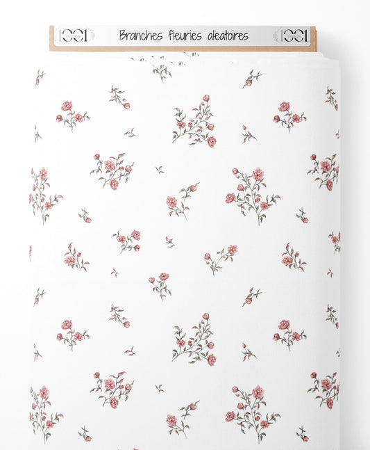 Tissu - Branches fleuries aléatoires