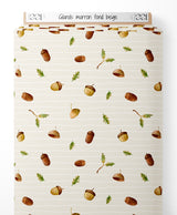 Tissu - Glands marron sur fond beige